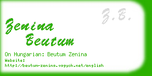 zenina beutum business card